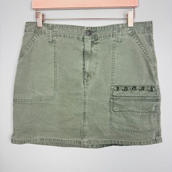 HUDSON JEANS | Olive Green Hunter Cargo Mini Skirt Women’s Size 31 (12) - Picture 3 of 10